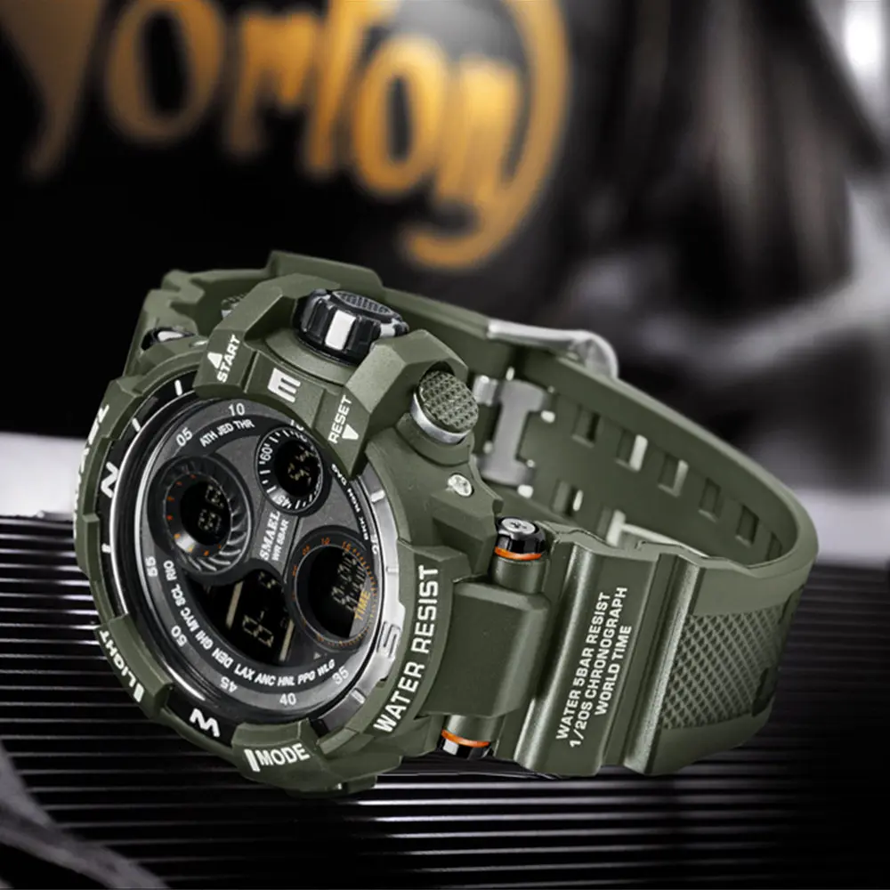 Наручний годинник чоловічий Smael 8022 Army Green (15206) - фото 2