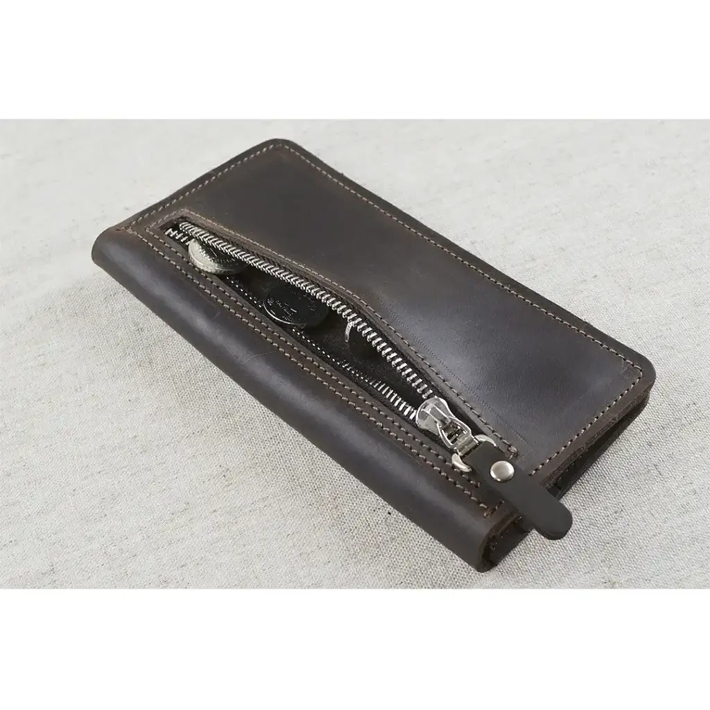 Кошелек-купюрник Crazy Horse тонкий мужской коричневый - фото 2