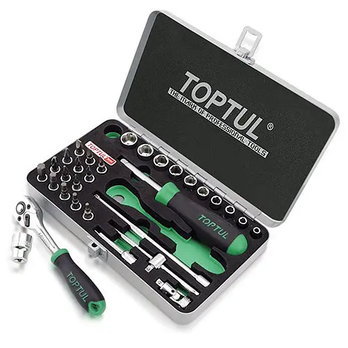 Комплект головок з тріскачкою 1/4" 31од. Toptul hoz0007856 - фото 2
