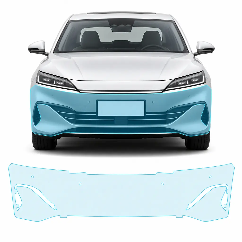 Антигравійна захисна бронеплівка за лекалами для BYD Qin L (Seal 06 / Seal 6 DM-i) I 2024- передній бампер
