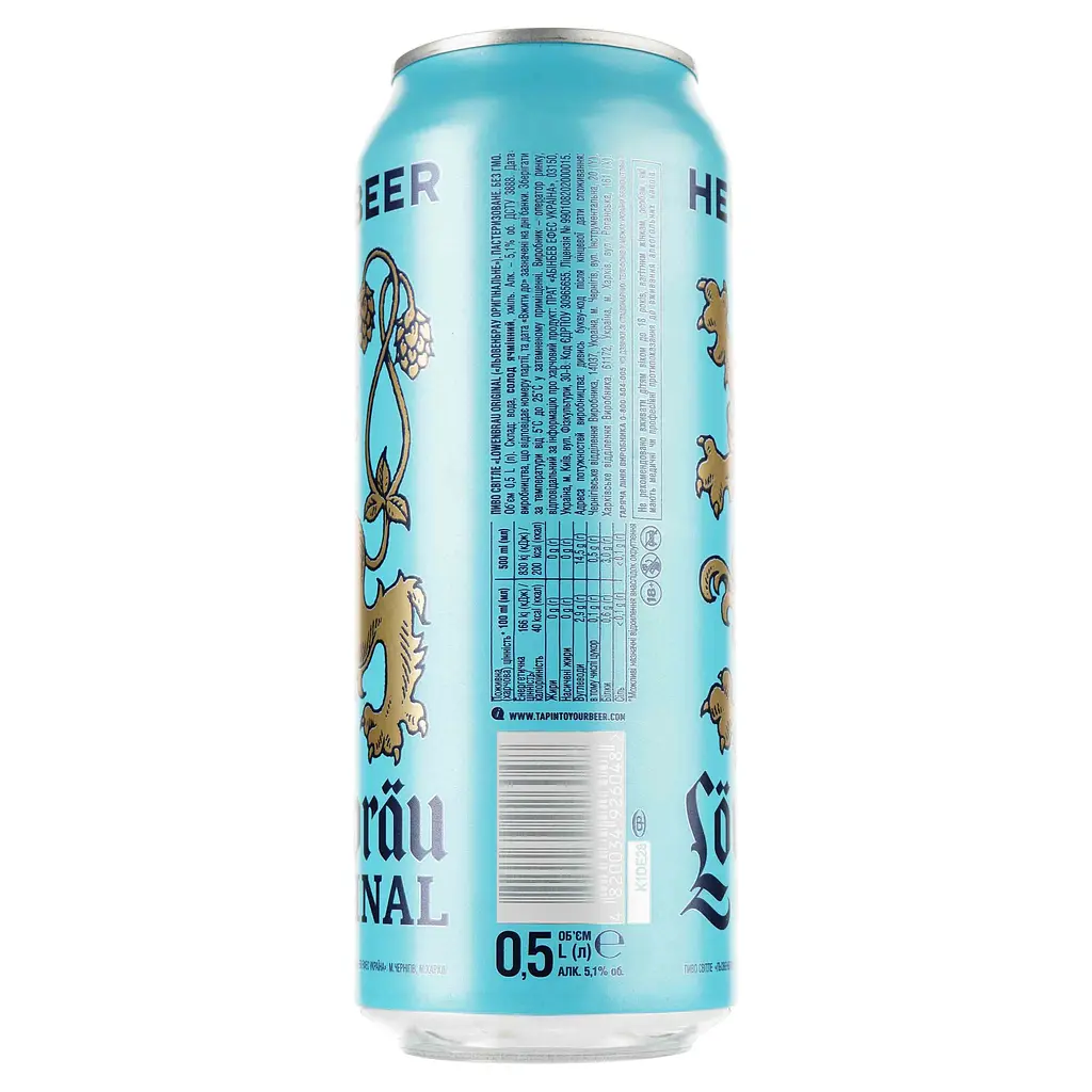 Упаковка пива Lowenbrau Original светлое 5.1% 12 л ж/б (0.5 л х 24 шт.) - фото 3