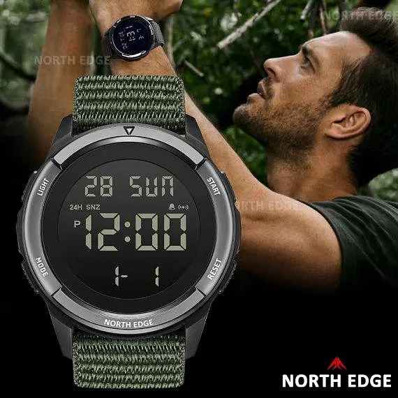 Годинник чоловічий водостійкий тактичний North Edge Terrax Green (2 ремешка) - фото 7