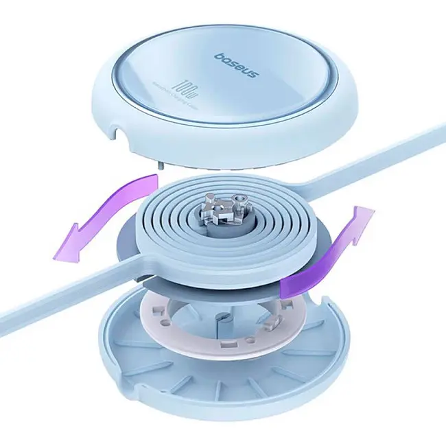 Кабель Baseus Free2Draw Mini Retractable Charging Cable Type-C to Type-C 100W 1m P10364500311-00 Blue - фото 4