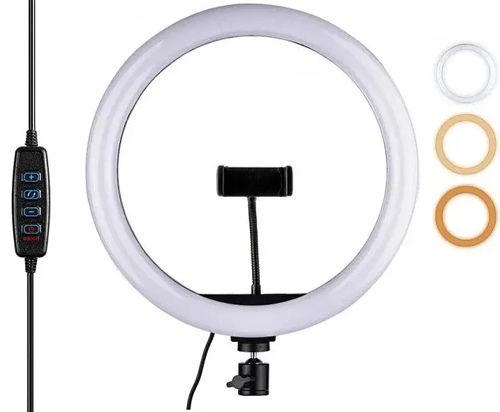 Лампа кільцева LED Ring Light 30 см зі штативом 210 см, тримачем телефона і регулюванням світла, 3 режими - фото 2