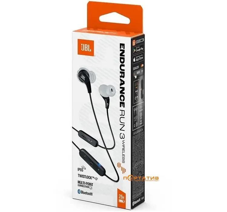 Навушники JBL Endurance Run 3 Wireless Black (JBLENDURRUN3BTBLKG) - фото 2