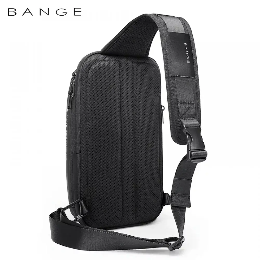 Однолямковий рюкзак через плече Bange BG-7566 7л Сумка-слінг із USB-роз'ємом Gray (19368) - фото 3