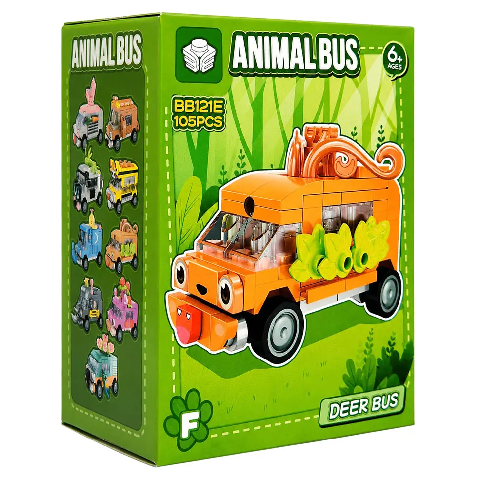 Дитячий конструктор Deer Bus Bambi BB121E-F серії "Animal Bus", 105 деталей