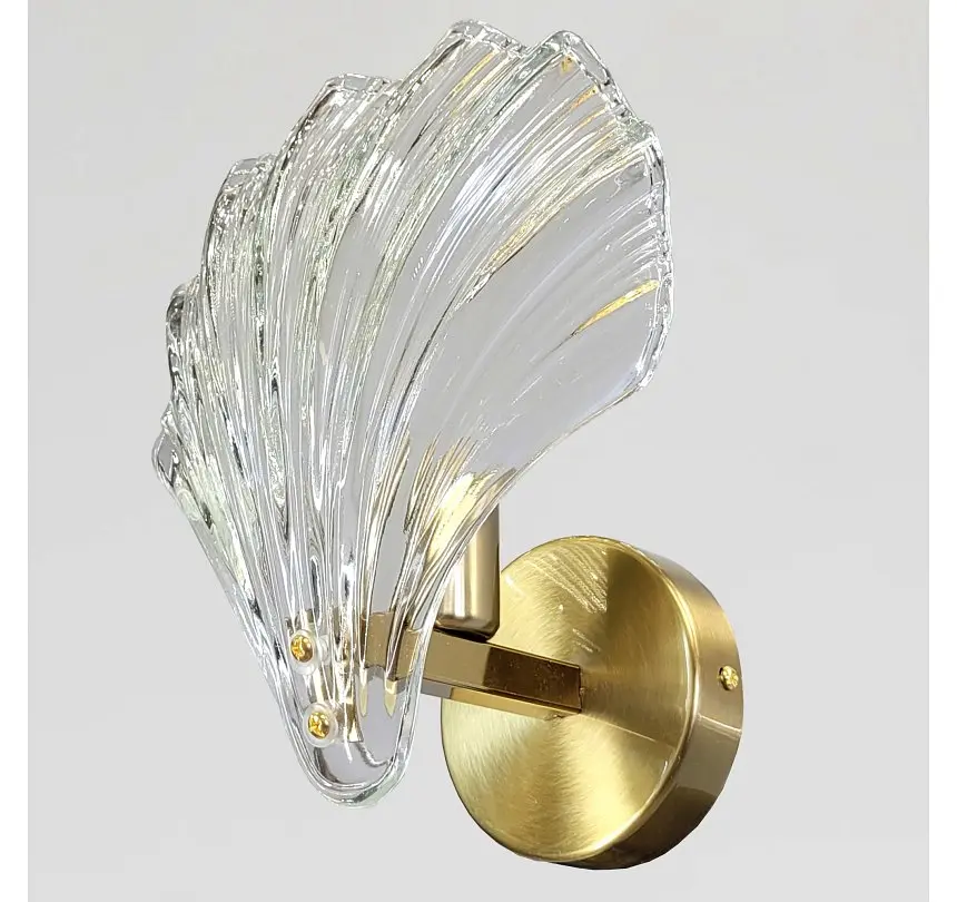 Настінне бра Artlight B1833GDWALL, 1 лампа E14, латунь і прозоре скло - фото 2