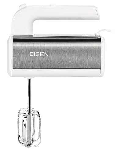 Миксер Eisen EHM-55W, White, 550W, ручной, 5 скоростей, винчики, крюки для замеса теста, защита от перегрева - фото 2