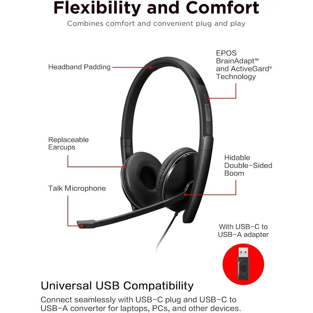 Гарнітура Lenovo Wired ANC Headset Gen 2 Teams - фото 2