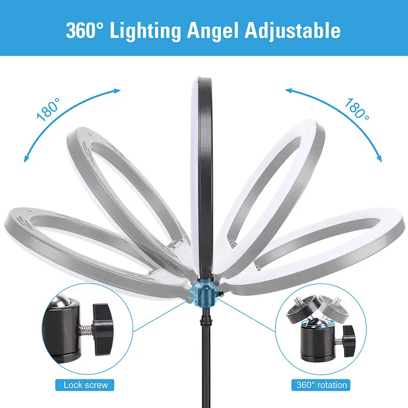Тримач з кільцевим освітленням Bluetooth 12" YQ-320A light set (Kit2) 170cm Stand, Plug Powered - фото 6