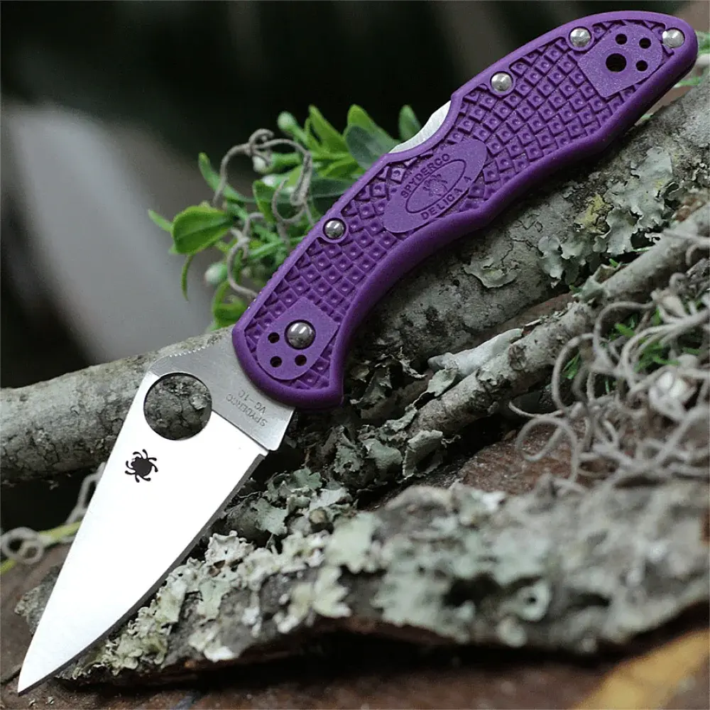 Нож Spyderco Delica 4 Lightweight VG-10 FRN Purple - фото 4