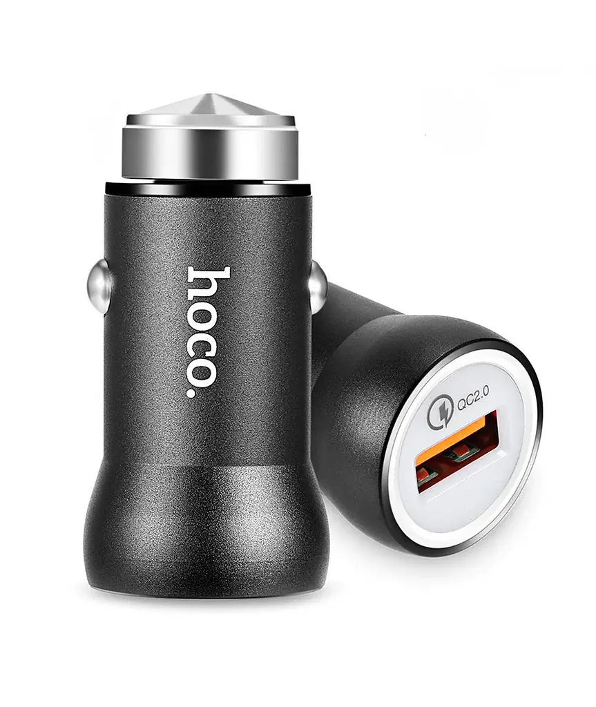 Адаптер автомобильный - зарядное устройство для Hoco Z4 1*USB 2 А, QC2.0 черный - фото 6