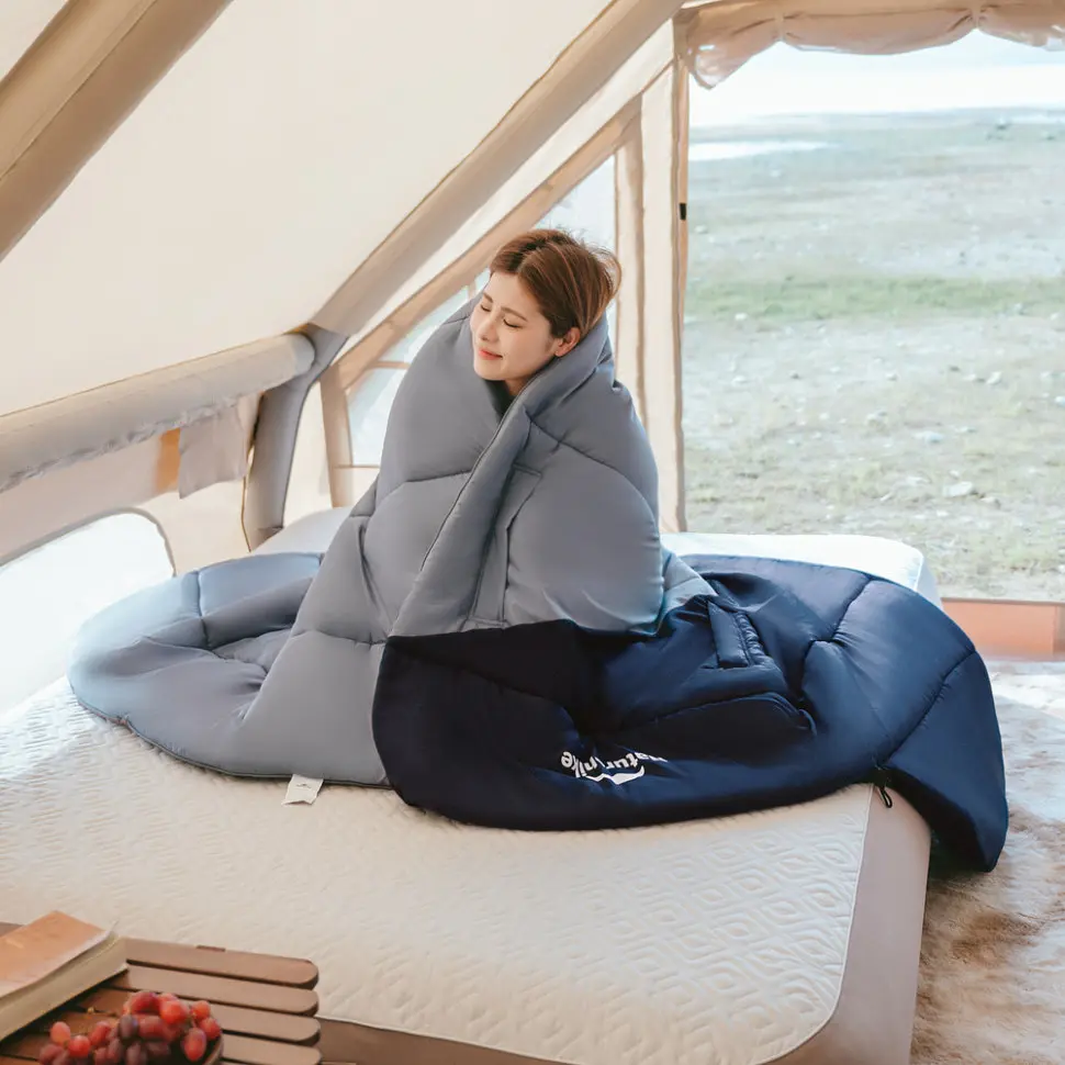 Спальник з капюшоном Naturehike Sunny Day PL02 U250 CNK2550WS028, (8,5°C), лівий, блакитно-синій - фото 7