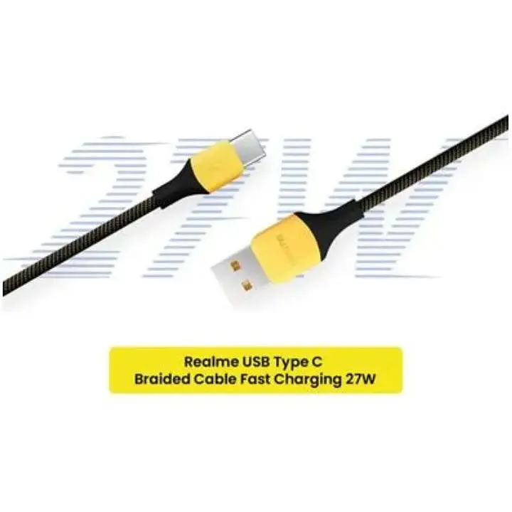 Кабель Data Cable Fast Charging 27W / 3A 1m USB на Type-C / USB-C для Realme (RMW2189) yellow - фото 5