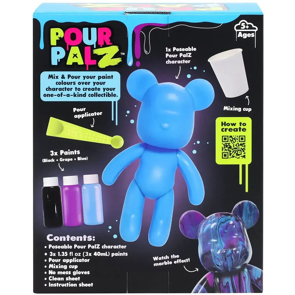 Набір для творчості ToyMonster Pour Palz Флюїд Арт Ведмедик Магія неону S4 Neon (GS-G25023) - фото 7