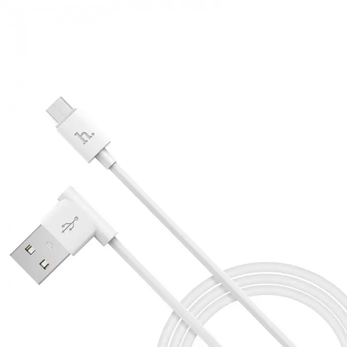 Кабель для заряджання телефона USB - micro USB HOCO UPM10 L-подібний Білий - фото 3