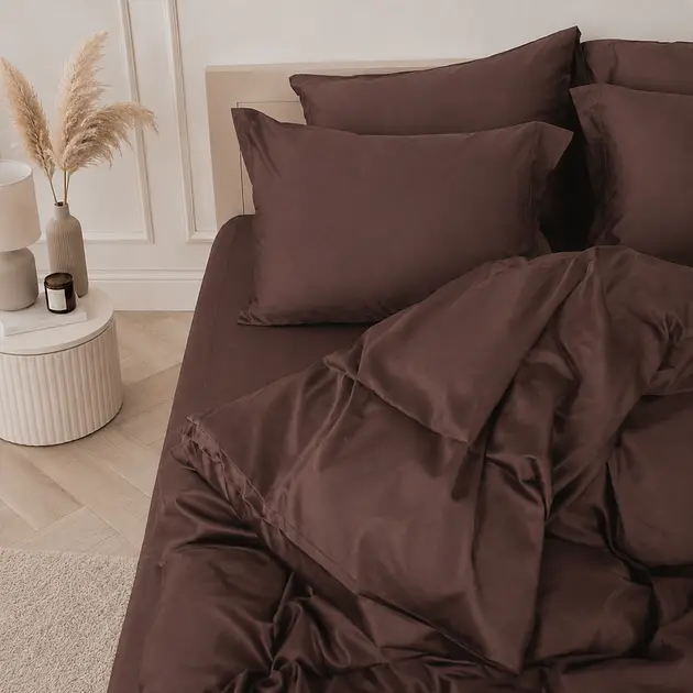 Простирадло MirSon Сатин Satin Premium Cacao Active 110 x 160 см (2200013489535) - фото 2