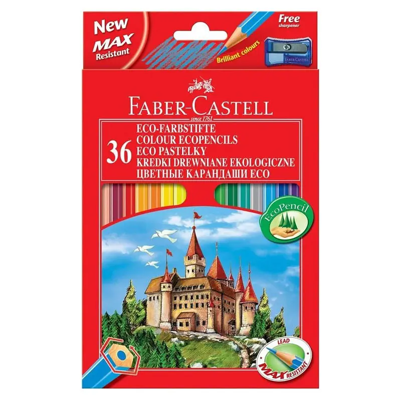 Олівці кольорові "Faber-Castell" 36 кол. /120136/ "ЗАМОК І ЛИЦАРІ" картон (1/4) - фото 2