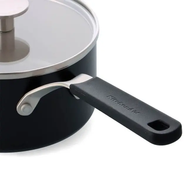 Ківш з кришкою KitchenAid АС, 16 см, 1,58 л, з керамічним покриттям, матовий чорний (CC009728-001) - фото 3