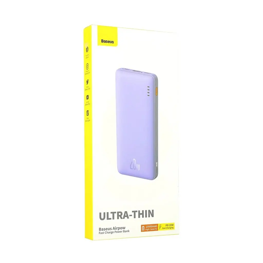 УМБ Baseus Airpow 20000mAh QC+PD 20W Purple (P10022804513-00) - фото 10