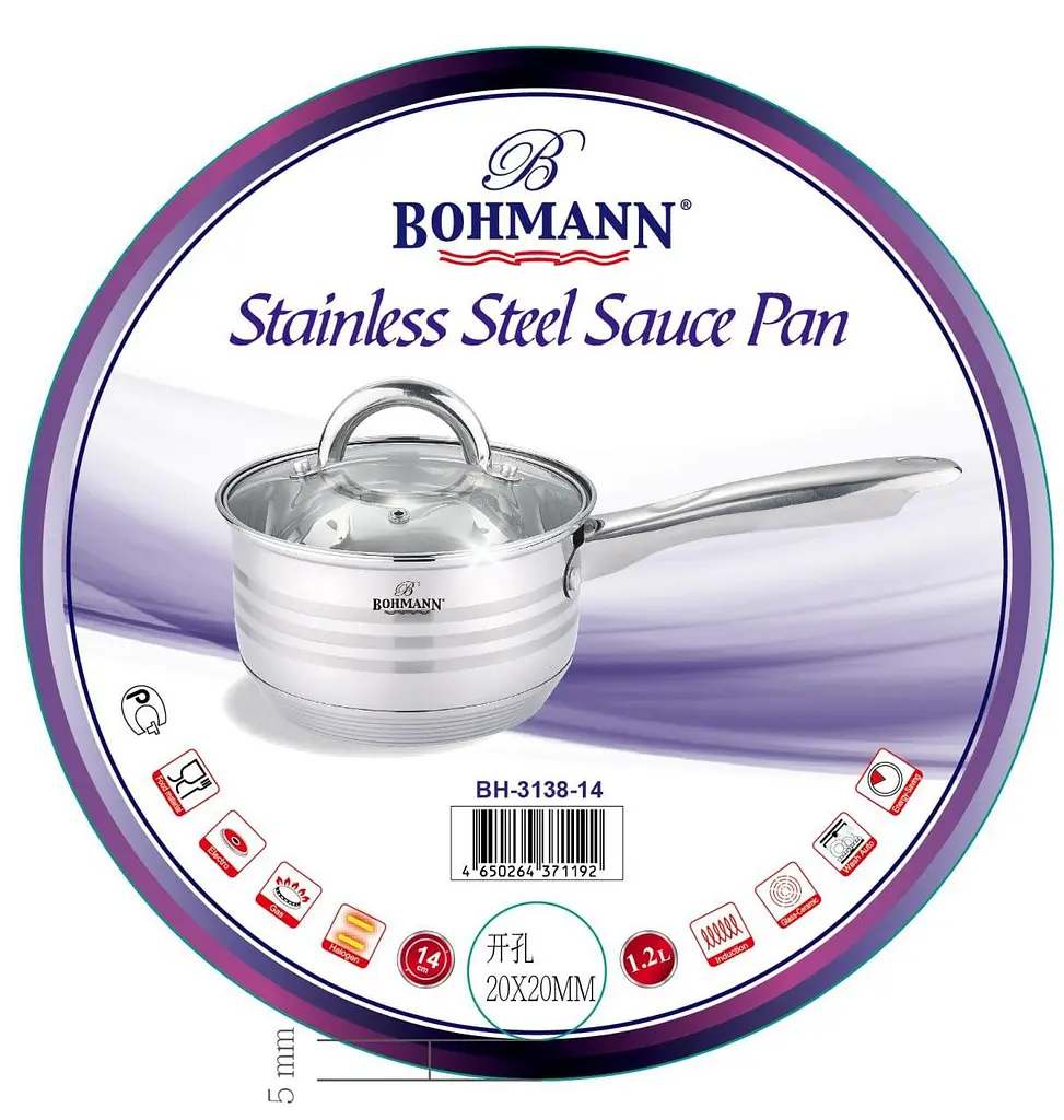 Ковш Bohmann BH 3138-14 1.2л 14 см - фото 4