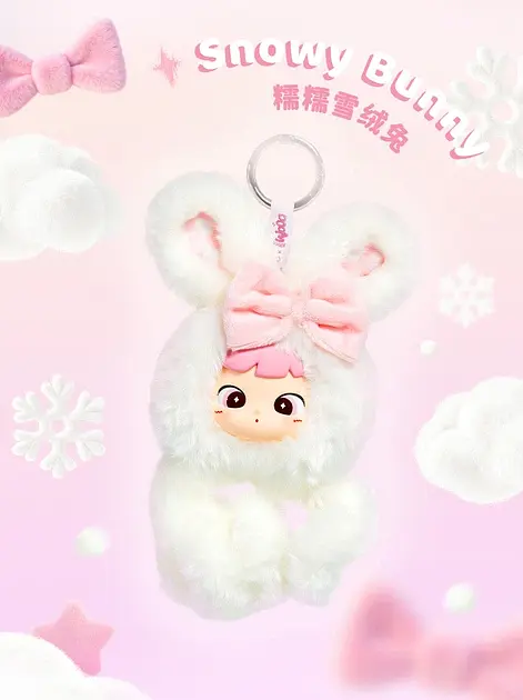 Колекційна м'яка іграшка з кільцем Tangle х Cimmy Fluffy Bunny Snowy (HWTANGLE01S01-WC02) - фото 2