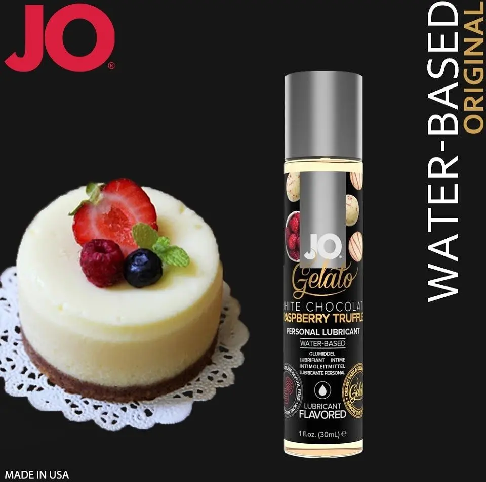Оральний лубрикант JO System White Chocolate Raspberry Truffle - зі смаком білого шоколаду з малиною, 30 мл - фото 4