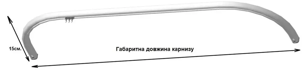 Карниз для штор с изгибом (поворотами) профиль KS Белый гнутый однорядный 200 см - фото 3