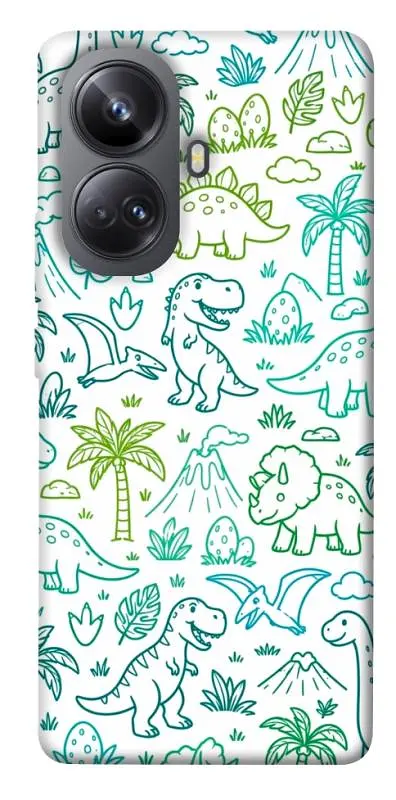 TPU чохол Demsky Dino pattern для Realme 10 Pro+
