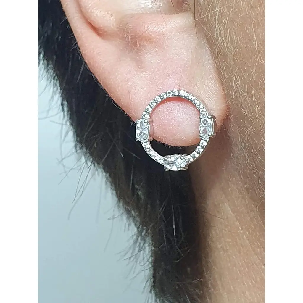 Серебряные серьги-пуссеты Dear с фианитами. 3312.1С - фото 3