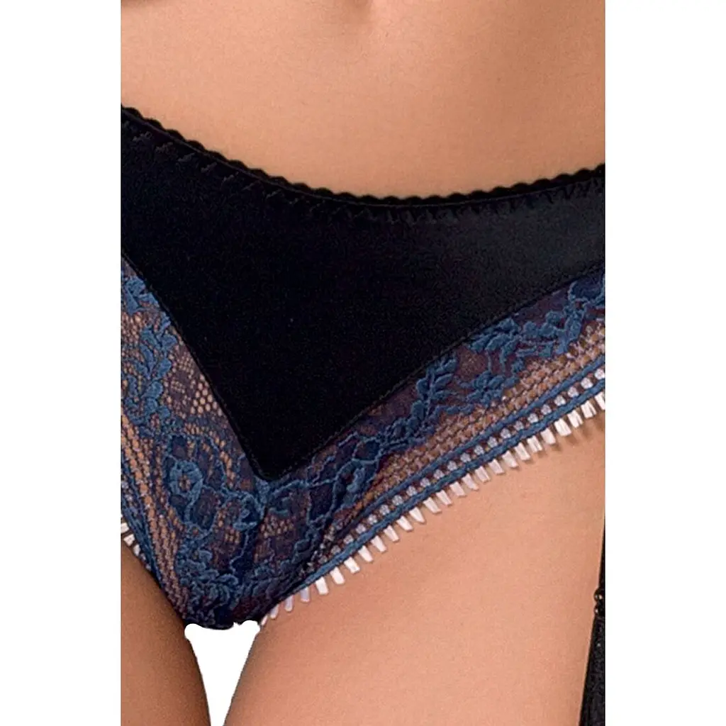 Комплект білизни Passion Exclusive GISELE SET L/XL, black, ліф, трусики з пажами - фото 5