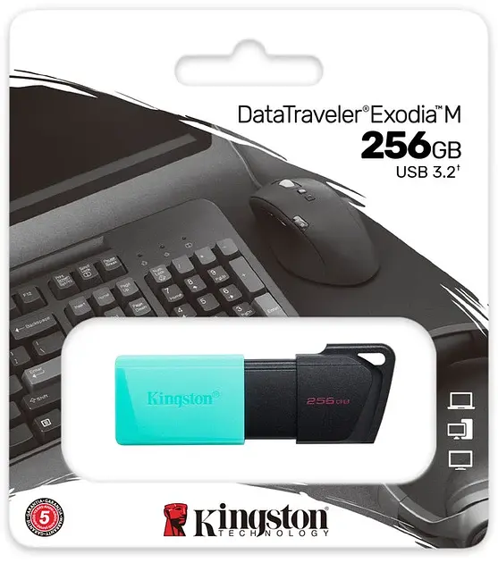 USB Flash 256GB USB 3.2 Kingston DataTraveler Exodia M Black/Teal (DTXM/256GB) - фото 2