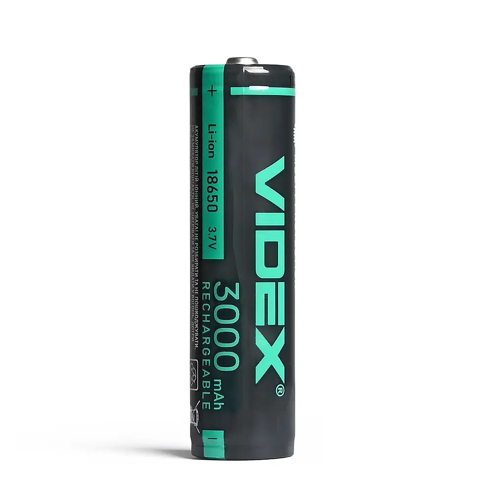 Акумулятор Videx літій-іонний 18650-P (захист) 3000mAh color box/1шт VIDEX (24450-000) - фото 2