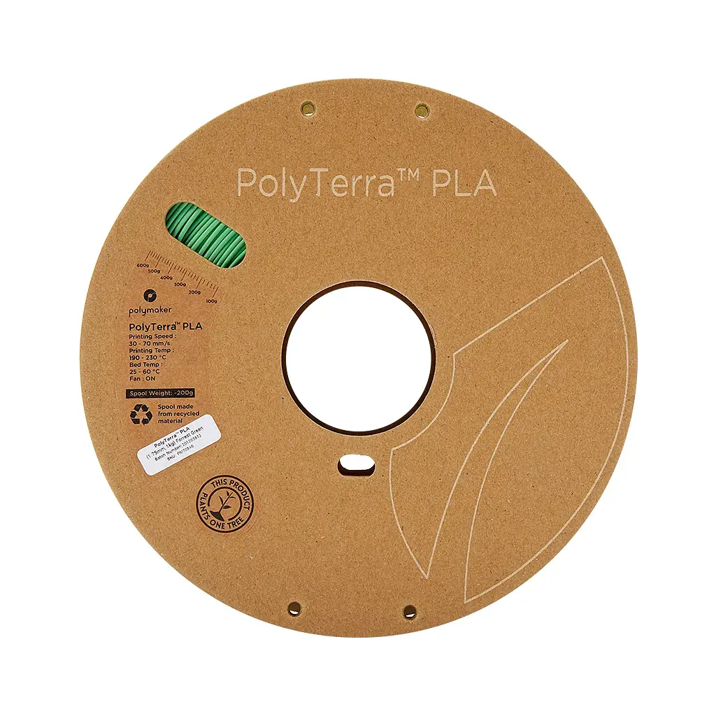 Пластик для 3D-принтера Polymaker PLA PolyTerra 1,75mm 1kg GREEN, FORREST (PM70846) - фото 2