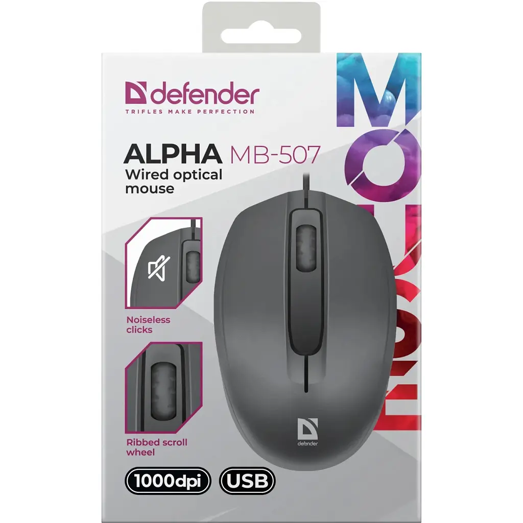 Мишка Defender Alpha MB-507 USB Black (52507) - фото 4