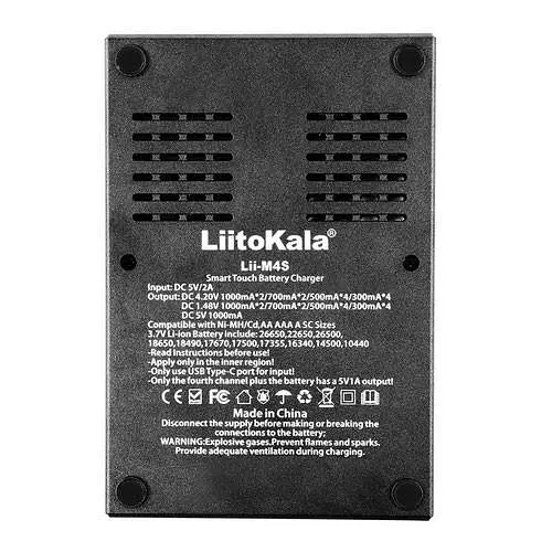 Зарядний пристрій LiitoKala Lii-M4S Li-ion IMR LiFe+NiMH Type-C Чорний (1869544881) - фото 5