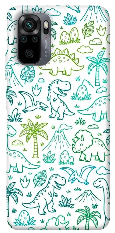 TPU чохол Demsky Dino pattern для Xiaomi Redmi Note 10 / Note 10s