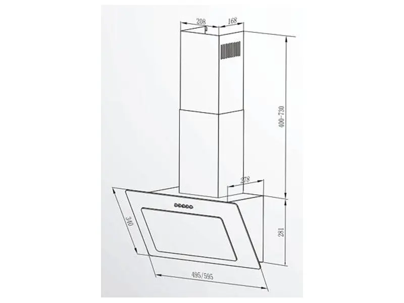 Витяжка Interline ROCK BL A/60 PB/2/T - фото 4