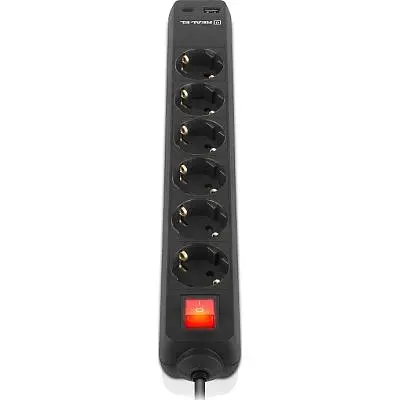 Мережевий фільтр живлення REAL-EL RS-PROTECT 605 3m, black (EL122300041) - фото 4