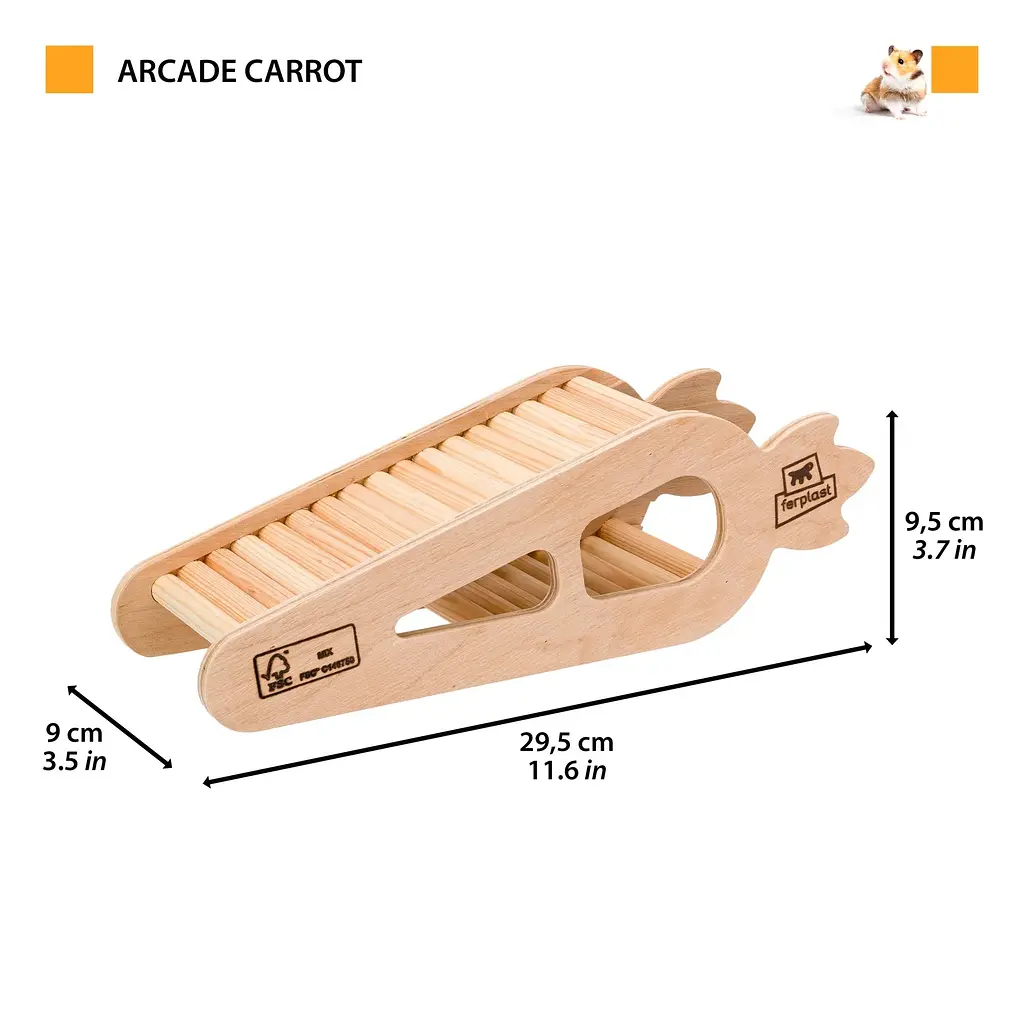 Іграшка для гризунів Ferplast Arcade Arch Wooden Hamster Toy 30x9x9,4 см 84660320 - фото 2