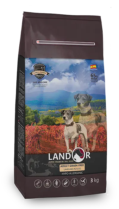 Сухий беззерновий корм Landor Adult GrainFree Lamb&Potato Ландор для дорослих собак Ягня з бататом 3 кг