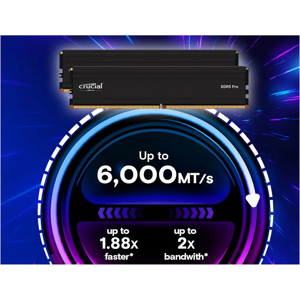 Модуль пам'яті DDR5 Crucial 2x24GB 6000MHz Pro (CP2K24G60C48U5) [147410] - фото 2