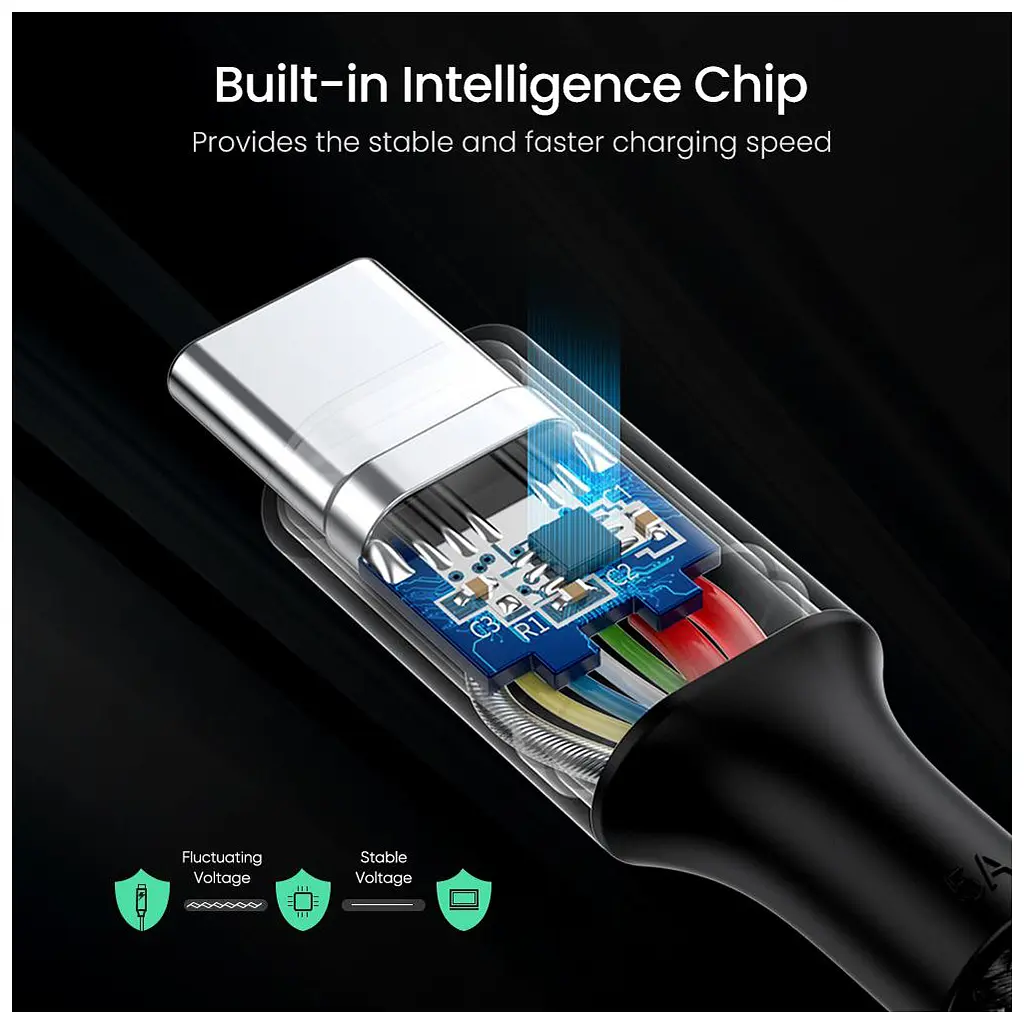 Дата кабель USB-C to USB-C 1.5m 100W US316 Space Gray Ugreen (70428) - фото 3