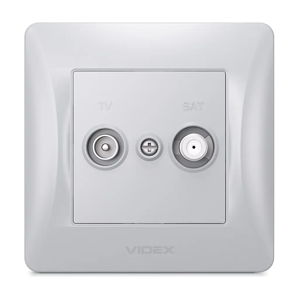 ТВ розетка Videx BINERA TV + SAT кінцева срібний шовк (VF-BNSK2TVSATE-SS) - фото 2