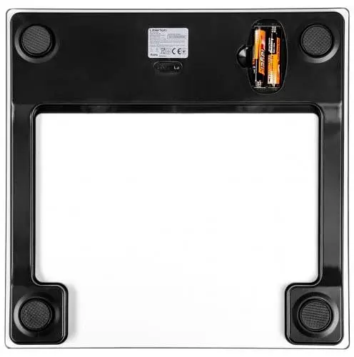 Ваги підлогові Liberton LBS-0801, Black, LCD-дисплей, максимальна вага 180кг, точність вимірювання 50г, матеріал поверхні ударостійке скло, індикатор заряду, індикатор перевантаження, живлення 2*AAA 1,5V (у комплекті) - фото 3