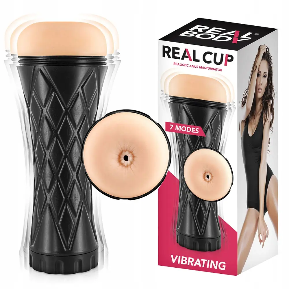 Мастурбатор Real Body Real Cup Anus Vibrating з вібрацією тілесний - фото 5