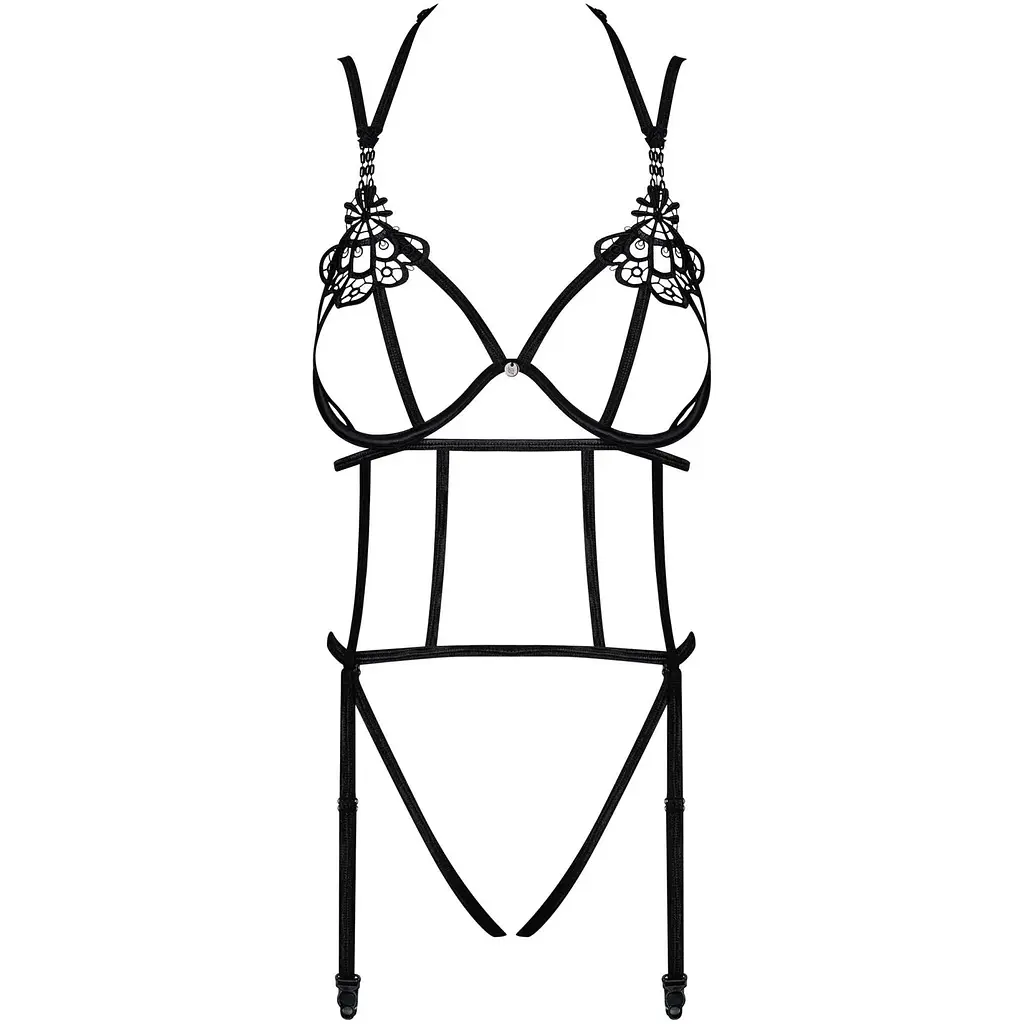 Боді зі стреп із доступом Obsessive Badossa crotchless teddy S/M - фото 5