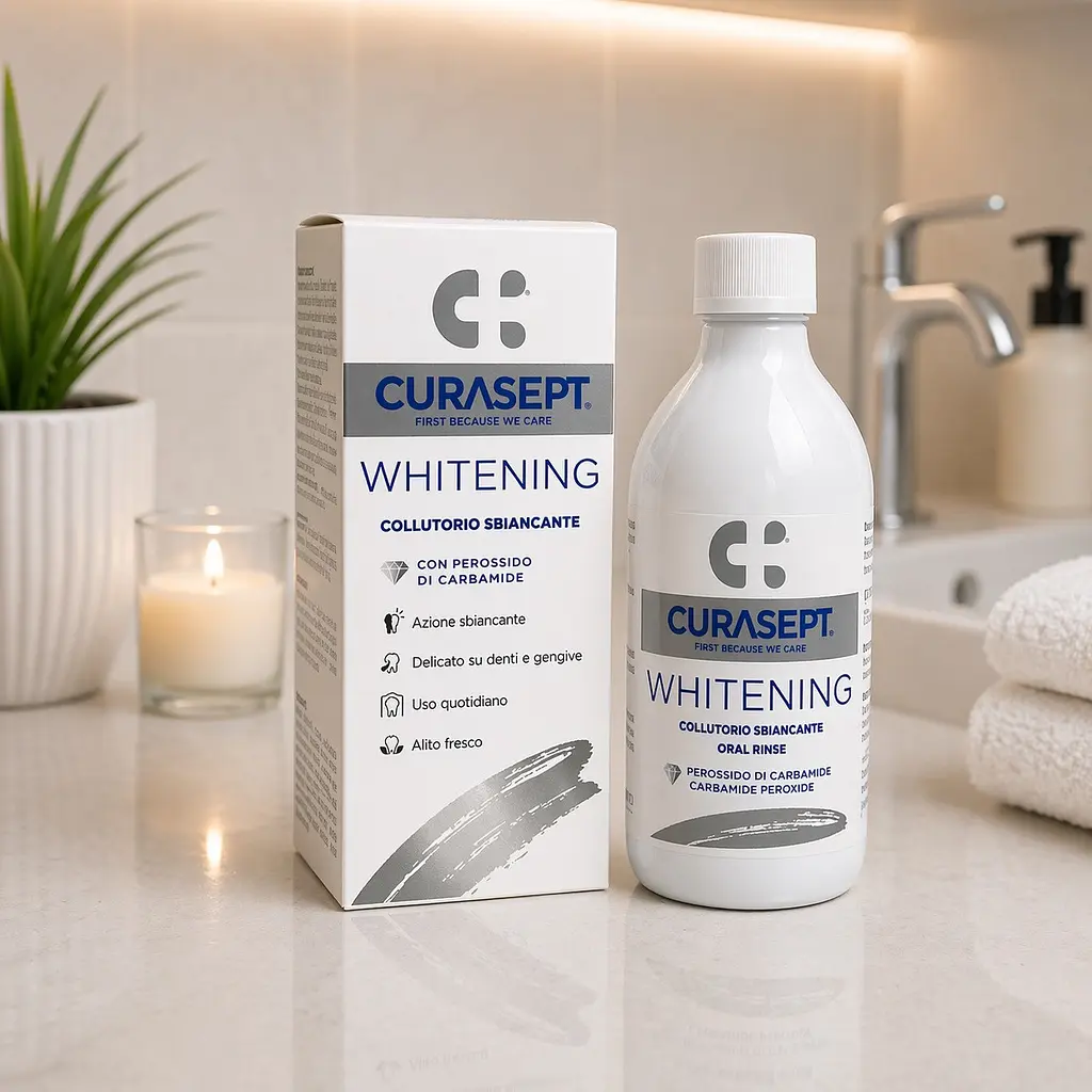 Ополіскувач для ротової порожнини Curasept Whitening відбілювальний з фтором 300 мл