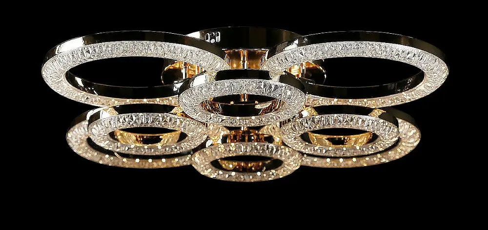 Люстра стельова LED Splendid Ray LT8003/4+4, 200W, золото/білий, сучасний стиль, з пультом, димер - фото 3